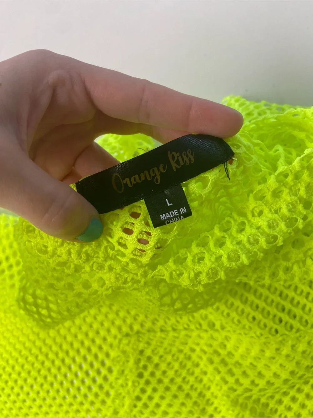 Neon Green Fishnet Hoodie Swimsuit Cover Drawstring, like new, juniors size L